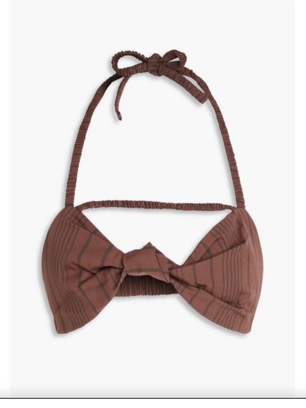 Tekla Jacquemus brown ruched strap top with halter neck bra top poplin small
